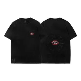 Men's T-shirts T-shirts Designer 23 Chrome//heart Year New Croix Short Sleeve Tshirt Correct Lip Embroidery Print