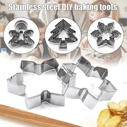 Baking Moulds Christmas Cookie Cutter Tools Stainless Steel Gingerbread Men Shaped Holiday Biscuit Mold Kitchen Cake Decorating Tool I