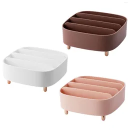 Caixas de armazenamento Caixa de maquiagem da cômoda Dividida Organizador de mesa elegante para tubos de batom Paleta de sombra de brilho labial