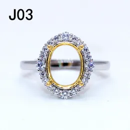 كلاسيكي Seiko 925 Sterling Silver Ring Frame New Mappeshating Inset inse two ring إعداد GEM 18K Gold 8 * 10mm