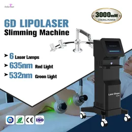 2023 6D Lipolaser Machine Gord Burning Cellulite Device Device Moldando o corpo Equipamento de beleza Lipo a laser Redução de gordura 300 W