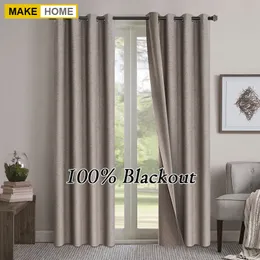 Gardin båda sidor linne 100% blackout s för vardagsrum sovrum vattentätt trädgård tjocka s draperier fönsterpaneler 230510
