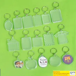 DIY Acrylic Blank Photo Key Chains Tshirt Shape Chains Insert Photo Rings 15 Styles