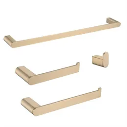 Brushed Gold Wall Mounted 4-Piece Bathroom Accessories
