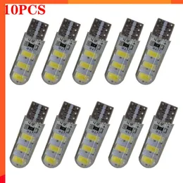 New 10pcs LED W5W T10 194 168 W5W COB 6SMD Led Parking Bulb Auto Wedge Clearance Lamp CANBUS Silica Bright White License Light Bulbs