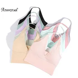 여자 탱크 Camis Athvotar Women Vneck 튜브 탑 섹시한 고삐 크롭 탑 패션 스트리트웨어 Backless Bra Top 2022 Z0510