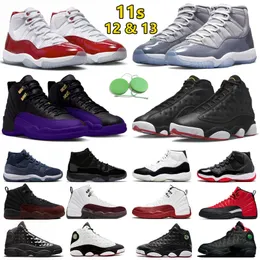 Jumpman 11 12 13 Mens Basketball Shoes Cool Grey Cherry Dmp Midnight Navy Cap and Gown Field Purple B.i.g. Biggie Playoffs 11s 12s 13s Men Trainers Sports Sneakers