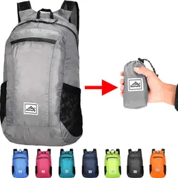 Sırt çantası paketleri 18L Taşınabilir Katlanabilir Sırt Çantası Katlanması Ultralight Dağcılık Çantası Açık Tırmanış Bisiklet Seyahat Sırt Çantası Yürüyüşü DayPack P230510