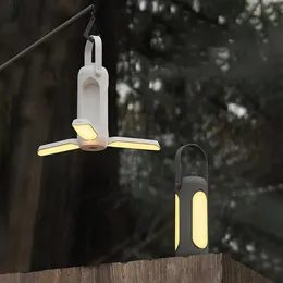 مصباح تخييم محمول تخيم قابل للطي مصباح LED LED Type-C USB شحن التخييم فانوس بنك الطاقة في الهواء الطلق