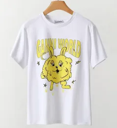 Designer ga ni camisa verão engraçado coelho impressão gannis mulheres tshirt tee homens de alta qualidade por atacado luli