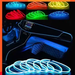 Ny 1M/3M/5M bil Interiör LED Dekorativ lampa El Wiring Neon Strip för Auto DIY Flexibel Ambient Light USB Party Atmosphere Diode