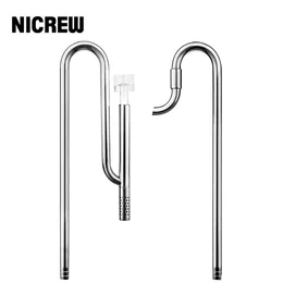 Acessórios NICREW Aquarium Lily Pipe com entrada e saída de skimmer de superfície em aço inoxidável para filtro de aquário filtro de tanque de peixes plantado