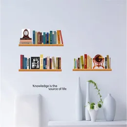 Wall Stickers Bookshelf Sticker Study Office Painting Art Mural Decoracion Hogar ModernoWall