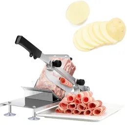Home Kitchen Frozen Meat Slicer Manual Stainless Steel Lamb Beef Cutter Slicing Machine Automatic Meat Delivery Nonslip Handle