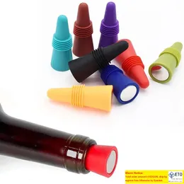 Tappi per vino in silicone riutilizzabili all'ingrosso Strumenti per bar Tappo per bottiglie di bevande con impugnatura superiore per mantenere il vino fresco