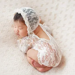 Blankets Baby Pography Props Born Lace Hooded Suit Po Wrap Accessories CHD10105