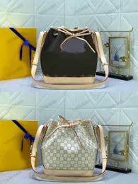 Petit Noe Bucket Bag Women Designer Torba na ramię Duża pojemność Crossbody Vintage Monogramy Noe BB Tourse M40818 Damier Azur N41220