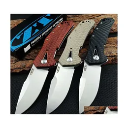 Camping Hunting Knives Quality Zero Tolerance Zt 0308 Tactical Folding Knife Cpm 20Cv Blade Stainless Steel G10/Rosewood Handles Cam Dhfwn