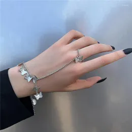 Ссылка браслетов Женщины ювелирные изделия творческий бабочек сказочный кольцо браслет удобный регулируемый китайский антикварный стиль ретро