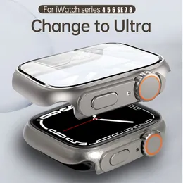 Zmień na Ultra w przypadku Apple Watch Case Temperted Cover 8 7 6 5 4 45 mm 444 mm 41 mm 40 mm Aktualizacja do Ultra 49 mm Frame