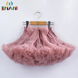 Skirts Baby Girls Tutu Skirt Fluffy Children Ballet Kids Pettiskirt Baby Girl Skirts Big Bow Tulle Party Dance Skirts For Girls 230510