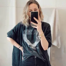 女性S TシャツKaus Katun Hitam Super Chic Grafis Kasual Fit Lengan Pendek Wanita Untuk Atasan Musim Panas 230509