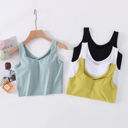 Camisoles Tanks Spring and Summer Ladies Modal Vest With Chest Pad Liten Sling Multicolor Large Size Corset Tank Top Bralette Top Camisole 230510