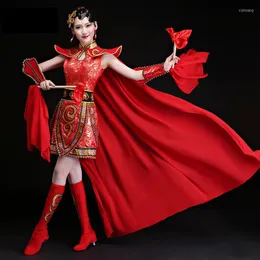 Stage Wear Chines Female General Modern Drum Dance Costume Jacket Cape Waist Water Opening Cosply Clothing