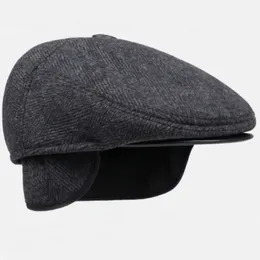 BERETS HT1852 MEN CAP HAT CLASSIC CLASSIC AUTAUN WINTER VINTAGEフラットベレーベレーhar