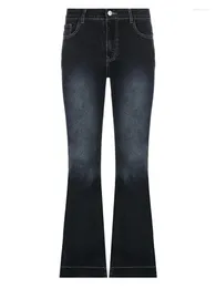 Jeans pour femmes 2023 Y2k Flare Vintage taille basse mignon pantalon esthétique Streetwear décontracté Cargo pantalon femmes coréen en détresse