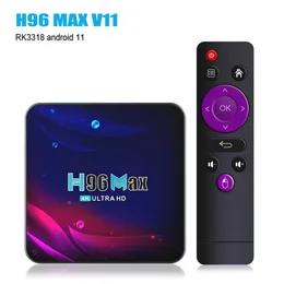 4K 스마트 TV 박스 Android 11 2.4G Wi-Fi 4GB RAM 64GB ROM 5G Netflix 3.0 DLNA TV 셋톱 박스 상자 미디어 플레이어 H96 MAX V11