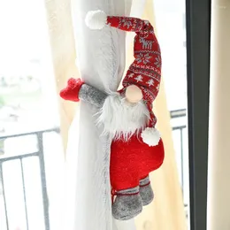 Christmas Decorations Bedroom Window Curtain Buckle Santa Faceless Gnome Curtains Tieback Fastener Home Xmas Tree Decor Pendants