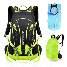 Rucksackrucksäcke Anmeilu wasserdichter wasserfester Wasserrucksack Radfahren 20l Unisex Wandern Laufen Trinkrucksack Blase Campingtasche mit Regenmantel P230510