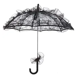 Parasol parasol koronka parasol ślubna plaża wakacyjna wakacje po vintage Prop czarny ślubny impreza dekoracyjna panna młoda gotycka 230510