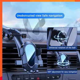 Ny Sucker Car Phone Holder Mobilmontering Stand 360 Rotation GPS -konsol för iPhone 13 12 11 Samsung telefonhållare i bilen