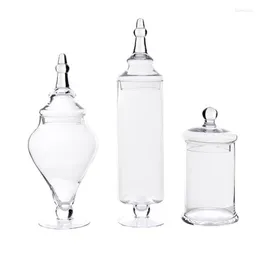 Storage Bottles Transparent Glass Candy Jar European Lead-free Tank Food Wedding Dessert Decoration Bottle