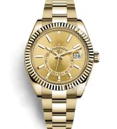 جودة المصمم رجال الساعات الساعات أوتوماتيكية الساعات RLX RELOJ SAPPHIRE التقويم 42 مم SKYDWELLER Luminous Water Watches Watchs Montre de Luxe Watchs