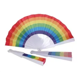 Partygeschenke Regenbogenfächer Gay Pride Kunststoffknochen Regenbogen Handfächer LGBT-Events Regenbogen-Themenpartys Geschenke 23 cm 0510