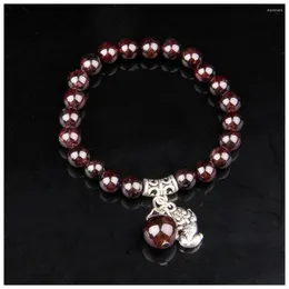 Braccialetti con ciondoli Bracciale con ciondolo Lucky PiXiu Gioielli di moda con perline di granato per gli amanti delle donne