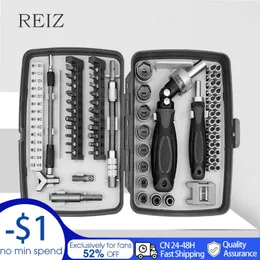 Schroevendraaier Reiz 12/38/68pcs الدقة Ratchect Set Set Magnetic Phillips screwdriver bits طول أداة إصلاح قابلة للتعديل قابلة للتعديل