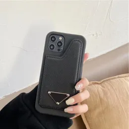 iPhone 8 7 SE2ケースデザイナー電話ケースApple 14 Plus 13 12 11 Pro Max XS XR Luxury PU Leather Mobile Back Covers Card Card Cards Pockets Kickstands Fundas Coque Black