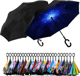 Odwróć parasol do góry nogami z ukochaniem w kształcie litery C Windproof Parrella dla kobiet i mężczyzn