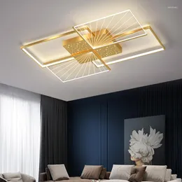 Lampadari Camera da letto nordica Lampada da soffitto a LED per interni Lampadario moderno semplice in oro nero rotondo quadrato da studio Lampadario per sala da pranzo