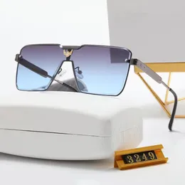 coola solglasögon sommar solglasögon för män kvinnor fyrkantiga inramade metallglasögon ramar spegel tryck geometriska UV400 par casual strandkvinna nyanser