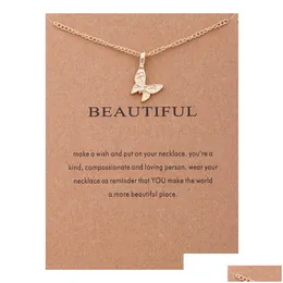 Pendant Necklaces Make A Wish Card Pearl Elephant Sun Butterfly Necklace For Women Girls Fashion Jewelry Drop Delivery Pendan Dhgarden Dhl0L