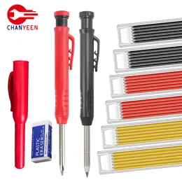 Other Hand Tools Solid Carpenter Pencil Set Mechanical 3 Colors Refill Carpentry Marking Scriber Construction Woodworking 230510