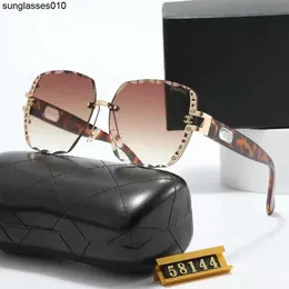 New high-end personalized lace metal rimless sunglasses with trendy and versatile street shatter resistant UV sunglasses