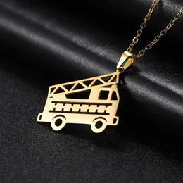 Pendant Necklaces EUEAVAN 5pcs/lot Truck Magic Stainless Steel Necklace Golden Women Men Fashion Long Gift For Lover And Friend