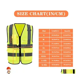 Protective Clothing High Visibility Mesh Safety Reflective Vest With Pockets And Zipper Waistcoats Jacket Workwear Vests Drop Delive Dhnkh