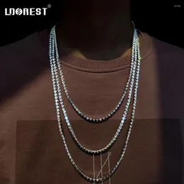 Kedjor isade ut tenniskedjan halsband män kvinnor 4mm kubiska zirkonhalsband kristall strass choker punk hiphop gåvor smycken